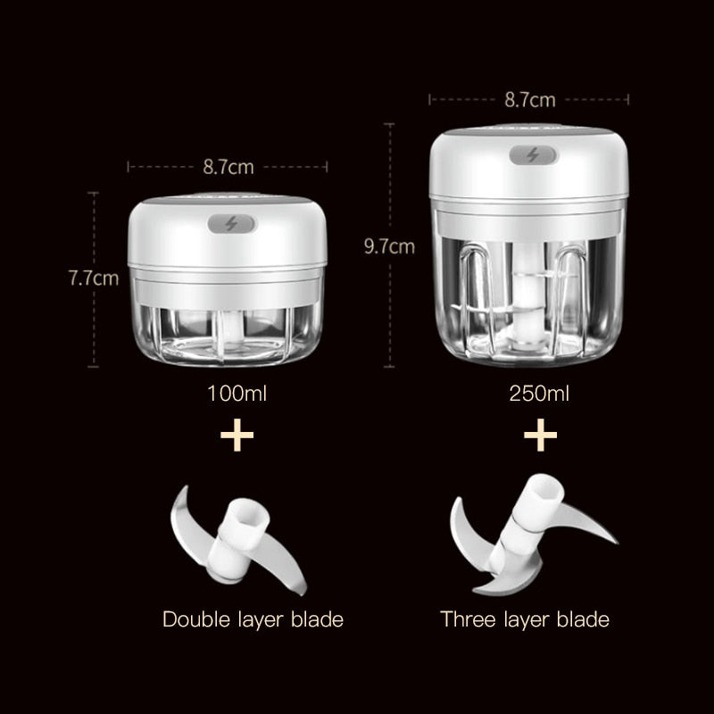 Wireless Electric Mini Food Chopper Garlic Cutter Masher USB Charging