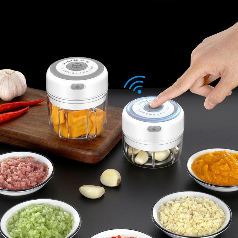 Wireless Electric Mini Food Chopper Garlic Cutter Masher USB Charging