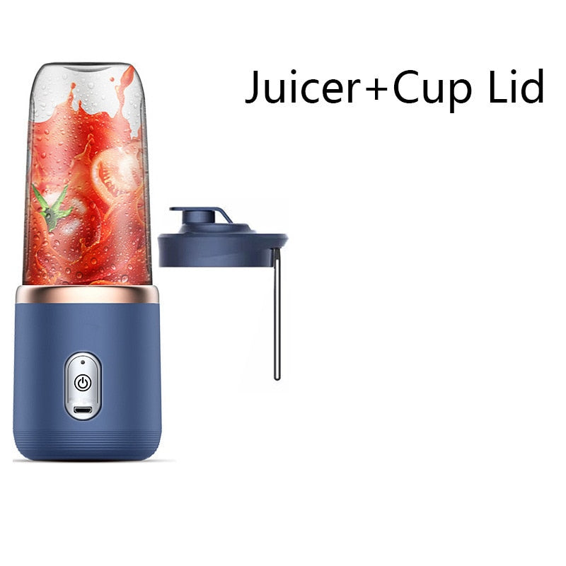 6 Blades Portable Juicer Small Electric Juicer Fruit Automatic Smoothie Blender